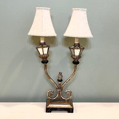 Double Mirrored Candelabra Table Lamp