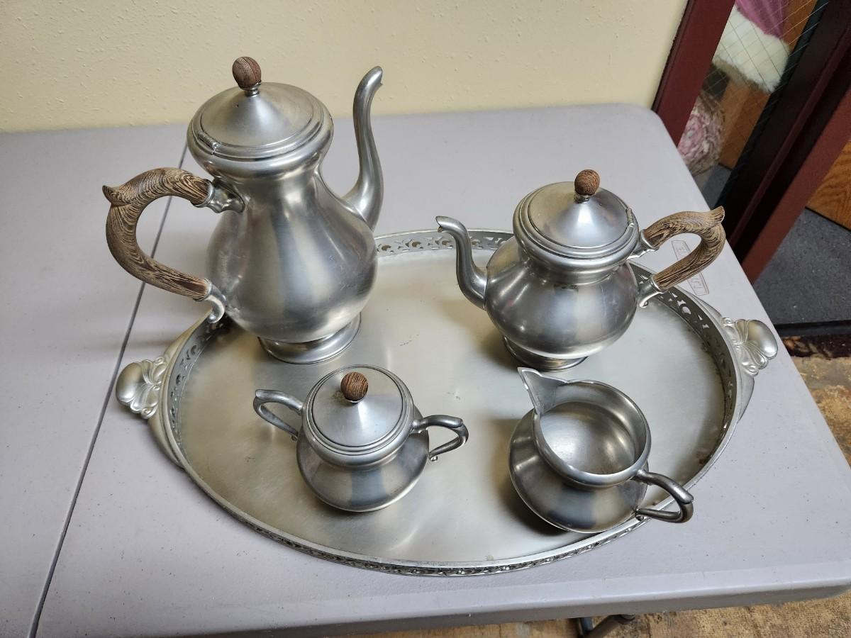 Pewter tea set