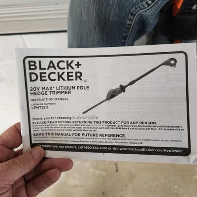 2 Black & Decker 20V Lithium Cordless Hedge Trimmers with Battery & Charger