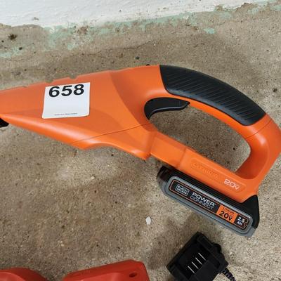 2 Black & Decker 20V Lithium Cordless Hedge Trimmers with Battery & Charger