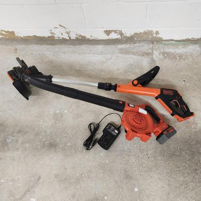 Black & Decker 20V Lithium 4.0AH Cordless String Trimmer Edger & Leaf Blower