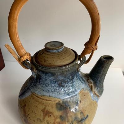 Handmade Teapot Pottery Signed