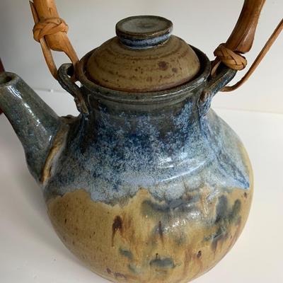Handmade Teapot Pottery Signed