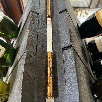 Antique French Wood Riddling Wine Rack 54 Bottles