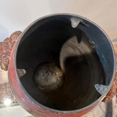 Antique Vintage Coffee Tea Water Urn Pewter Gilded Hand Painted Complete w Burner