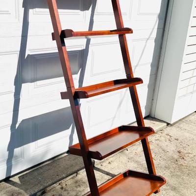 Pair Cherrywood Ladder Bookshelfâ€™s