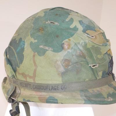 Viet Nam Era  Helmet belong to Gunny Sergeant Magee.