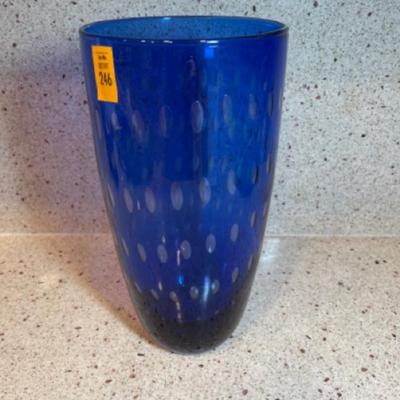 Beautiful tall blue vase