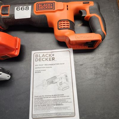 3 Black & Decker Cordless 20V Lithium Tools Reciprocating Saw, 5.5" Circular Saw, Light