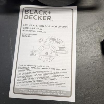 3 Black & Decker Cordless 20V Lithium Tools Reciprocating Saw, 5.5" Circular Saw, Light