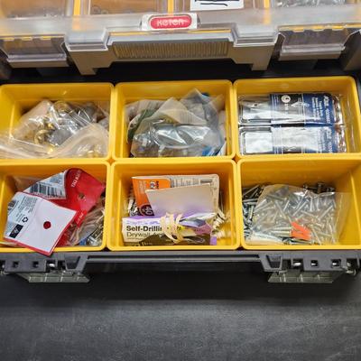 Keter Cantilever Storage Organizer or  Tool Box Loaded with Fasteners