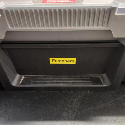 Keter Cantilever Storage Organizer or  Tool Box Loaded with Fasteners