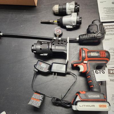 Black & Decker Matrix Cordless Tool 20V Lithiumw 4  Attachments