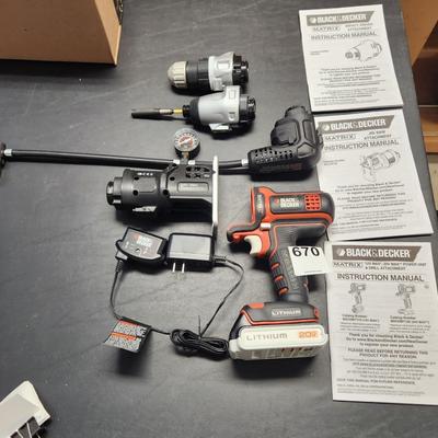 Black & Decker Matrix Cordless Tool 20V Lithiumw 4  Attachments