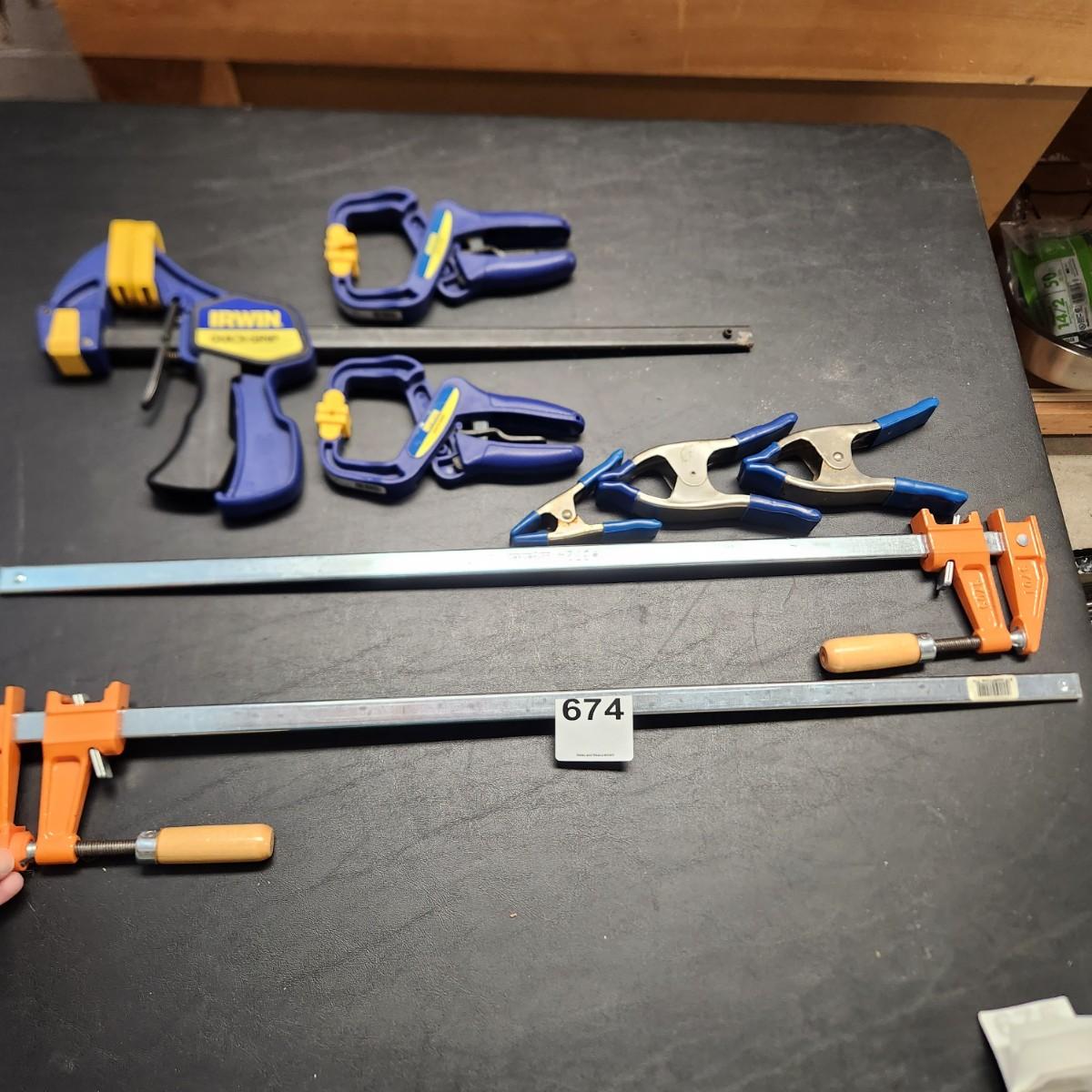 lot of 8 Clamps Bar Clamps Irwin Quick Grip