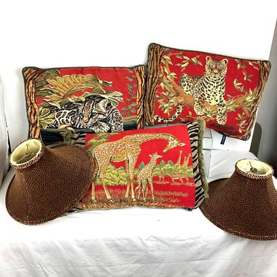 831 Ashford Court Safari Pillow and Lamp Shades