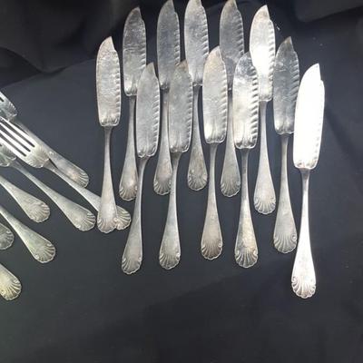 Christofle France Fish Fork and Knife Service