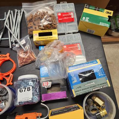 Table Top Full of Tools Clamps Hooks Screws and more see Pics