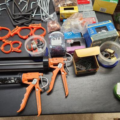 Table Top Full of Tools Clamps Hooks Screws and more see Pics