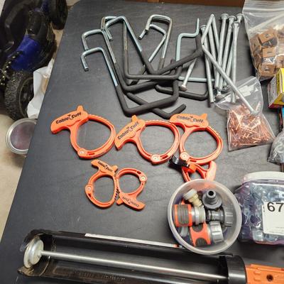 Table Top Full of Tools Clamps Hooks Screws and more see Pics