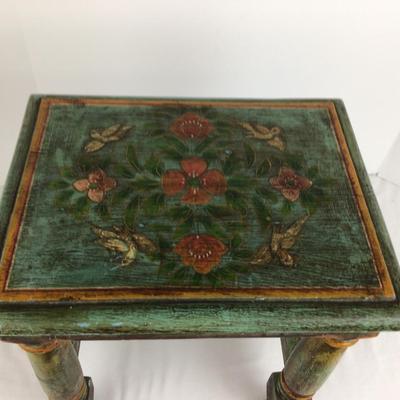 838 Handpainted Flowers and Birds Table/ Stool