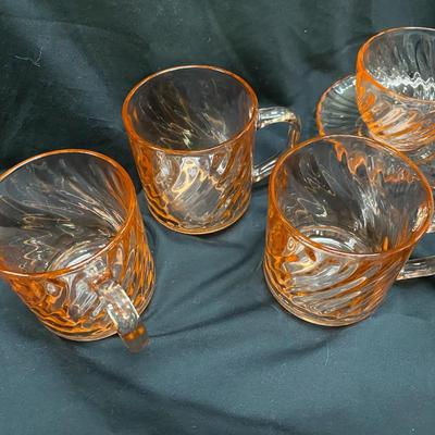 Arcoroc Pink Depression Glass - Swirl Pattern