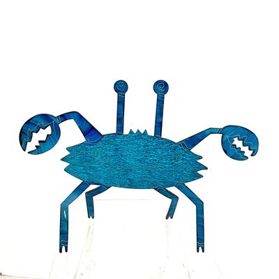 851 Artisan Made Metal Blue Crab by Claudine Buell