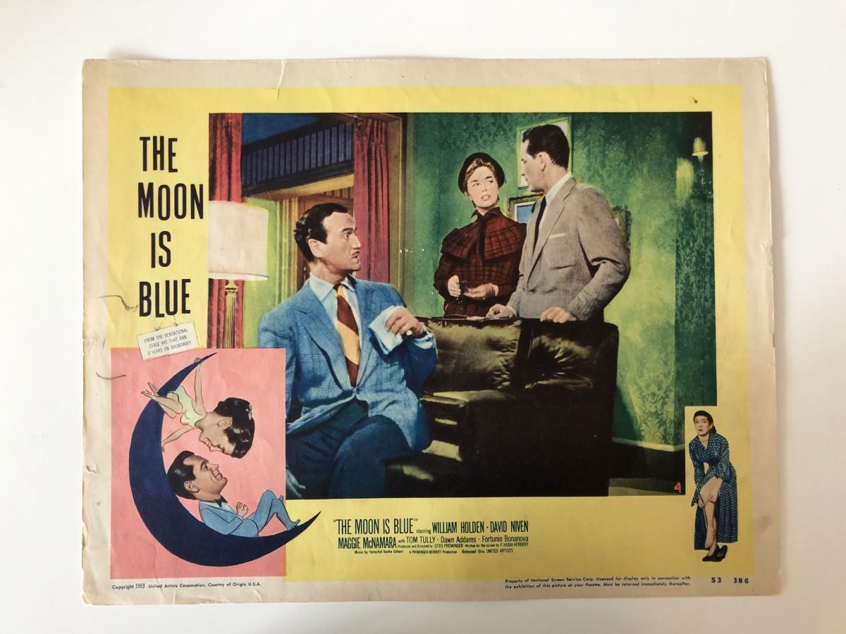 The Moon Is Blue original 1953 vintage lobby card on heavy card stock ...