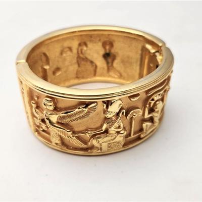 Lot #51  Elizabeth Taylor for Avon - Egyptian Revival Bracelet - Hinged Bangle - Scarce