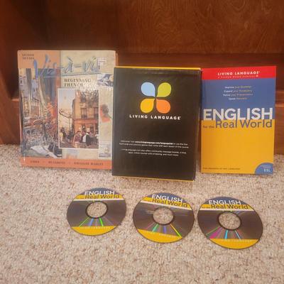 Assortment of Language Books and CDs (LR-DW)