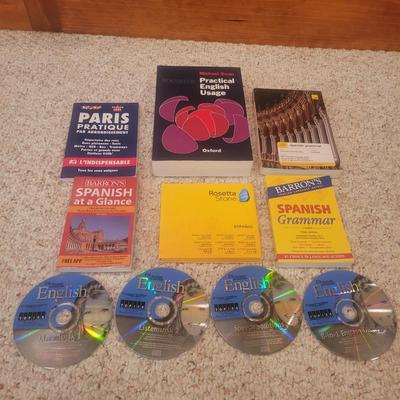 Assortment of Language Books and CDs (LR-DW)