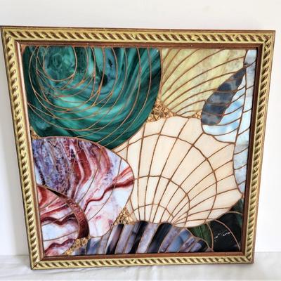 Lot #56  Beautiful Stained Glass Artisan Piece with Sea/Ocean theme - WYES Auction Piece