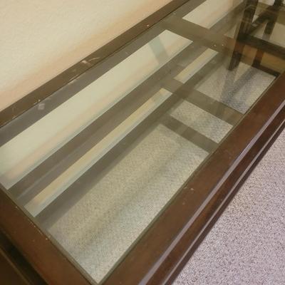 Three Piece Wood and Glass Entertainment Center (O-DW)