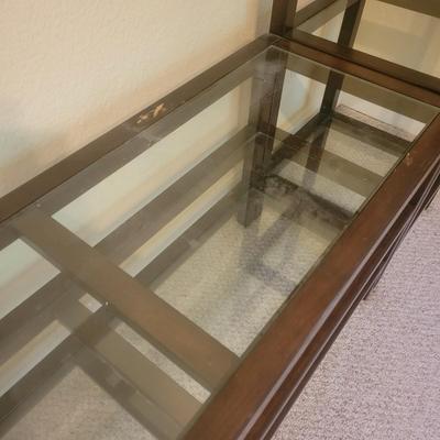 Three Piece Wood and Glass Entertainment Center (O-DW)