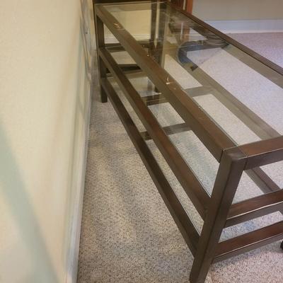 Three Piece Wood and Glass Entertainment Center (O-DW)