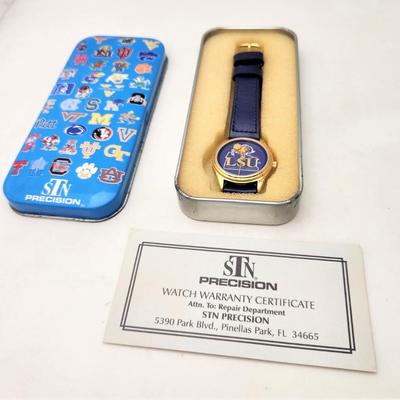 Lot #60  LSU Quartz Wristwatch in original box - works