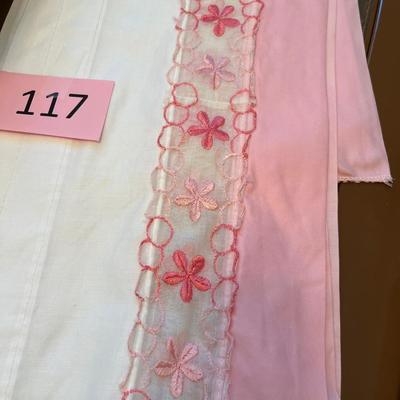 Pink & White Curtain material