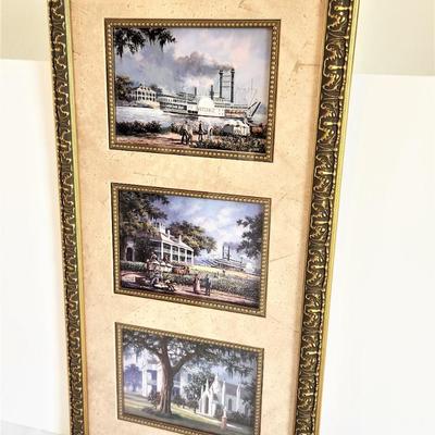 Lot #65  Framed Print - 3 Southern Scenes - Al Federico, 1990's - includes rare Manresa scene