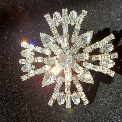 Snowflake Rhinestone Brooch