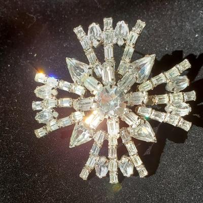 Snowflake Rhinestone Brooch