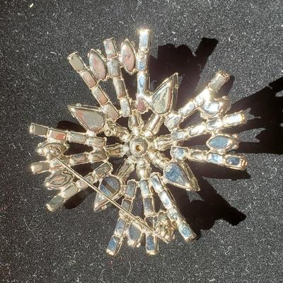 Snowflake Rhinestone Brooch
