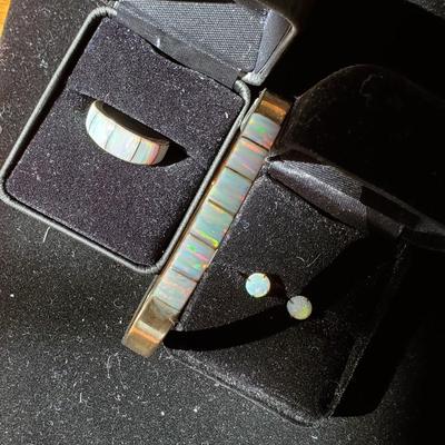 Fire Opal Cuff -Ring -Studs