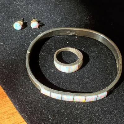 Fire Opal Cuff -Ring -Studs