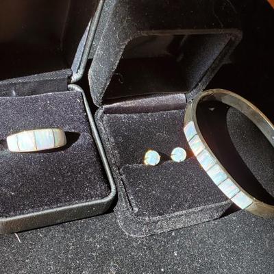 Fire Opal Cuff -Ring -Studs