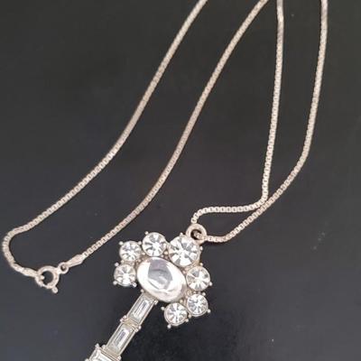 Glass Key Pendant on 925 Chain