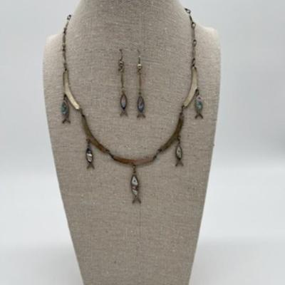 Navajo Sterling Necklace and Earrings