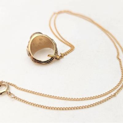 Lot #69  Miniature Archbishop Blenk High School ring on Gold tone Chain