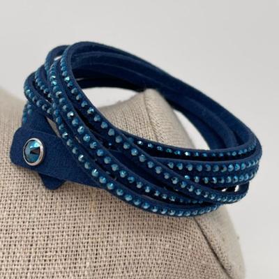 Blue Swarovski Wrap Bracelet