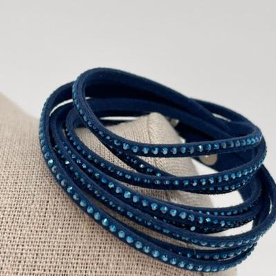 Blue Swarovski Wrap Bracelet