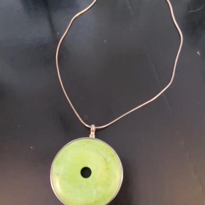 Jade and silver Harmony pendant necklace